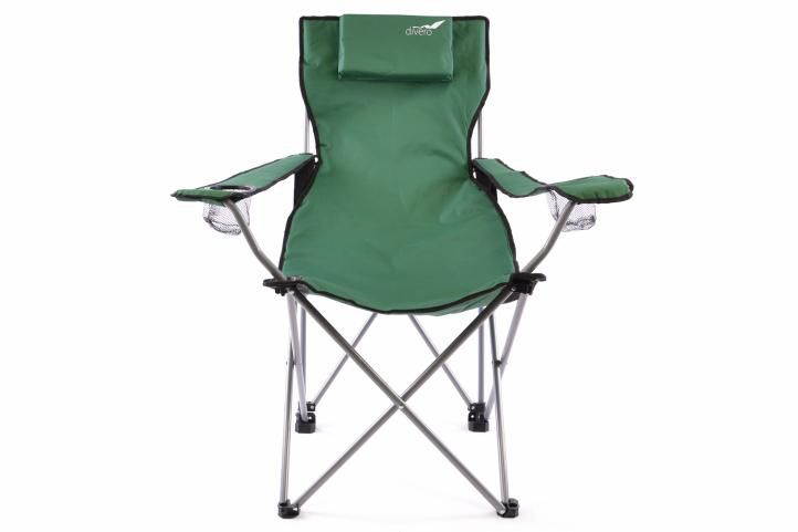 Divero 35213 Skládací kempingová židle s polštářkem - zelená Divero