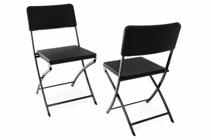 Garthen 37104 Sada 2 skládacích polyratanových židlí 80 x 40 cm Garthen