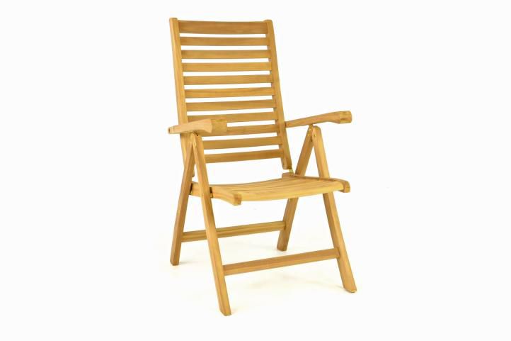 Divero 40742 Dřevěná polohovatelná židle - týkové dřevo Divero