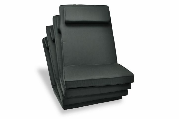 Divero 40991 Sada 4 x polstrování na židli - antracit Divero