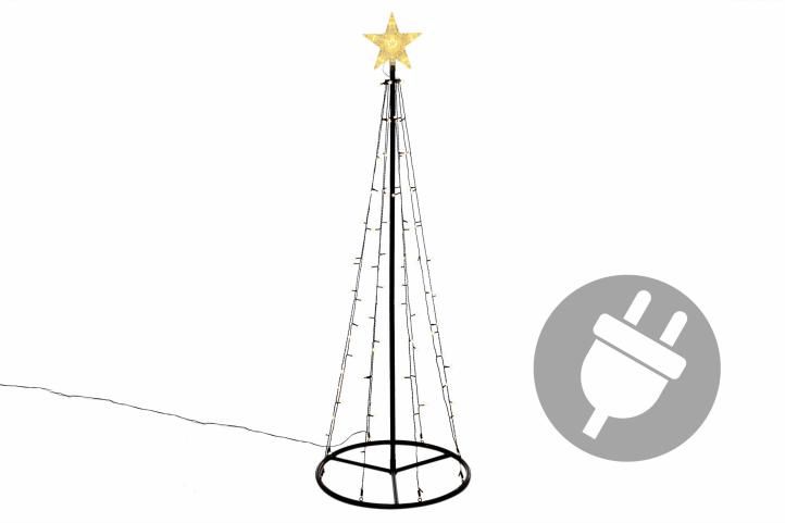 Nexos 47220 Vánoční dekorace - světelná pyramida stromek - 180 cm teple bílá Nexos