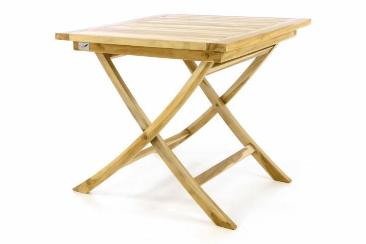 Divero 47274 Skládací zahradní stolek - týkové dřevo neošetřené - 80 cm Divero