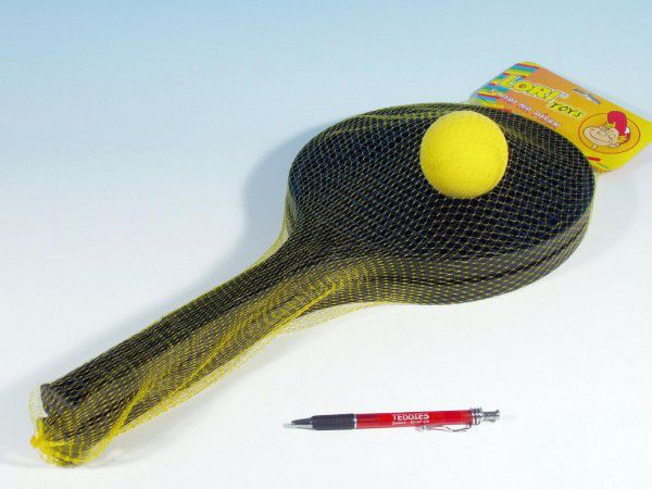 Soft tenis plast černý+míček v síťce Teddies