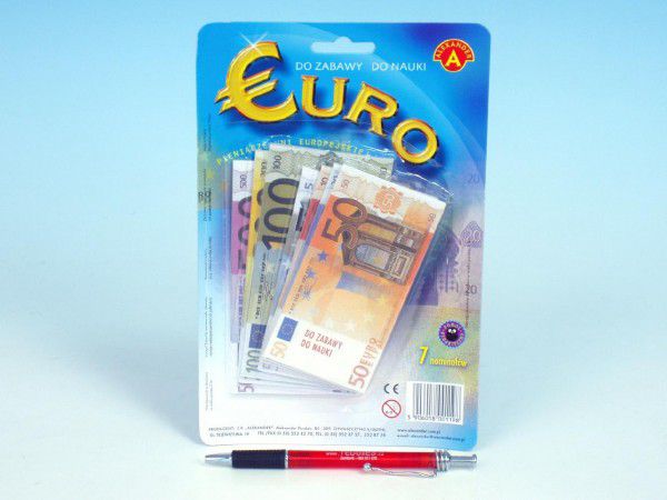 Eura peníze do hry na kartě 15x16cm Teddies