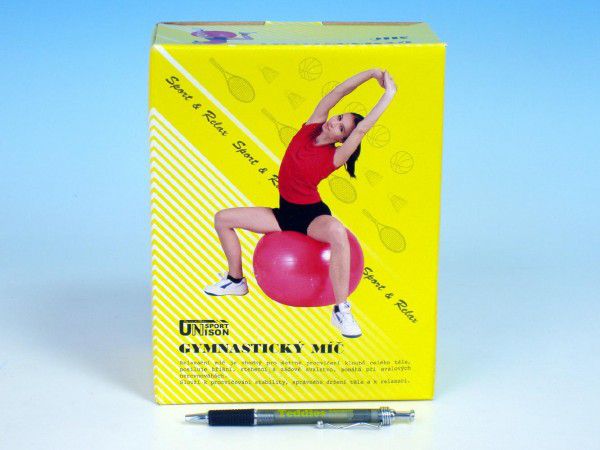 Gymnastický míč relaxační 65cm v krabici červená Teddies