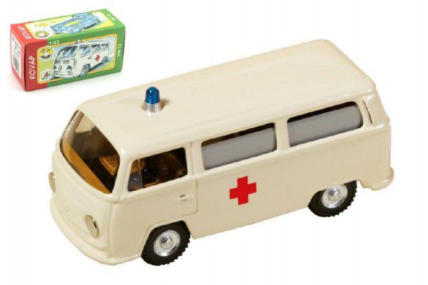 VW Ambulance Kovap Auto kov 12cm 1:v krabičce Teddies