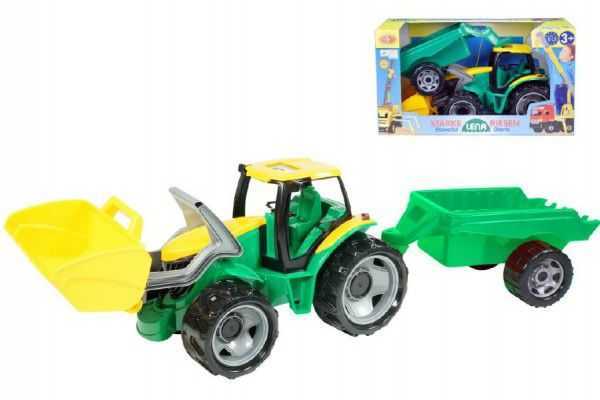 Lena traktor se lžící 60 cm a přívěsem 45 cm plastový Teddies