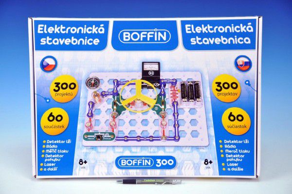 Boffin 300 Stavebnice elektronická 300 projektů na baterie 60ks v krabici 48x34x5cm Teddies