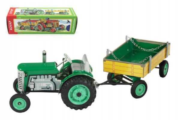 Kovap Traktor Zetor s valníkem zelený na klíček Teddies