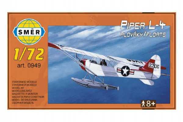 Směr plastikový model letadla ke slepení Piper L 4 plováky 1:72 Teddies