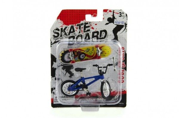 Skateboard prstový s kolem plast 10cm asst mix druhů na kartě Teddies