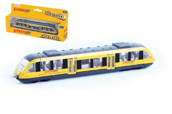 Vlak žlutý RegioJet kov/plast 17cm Teddies