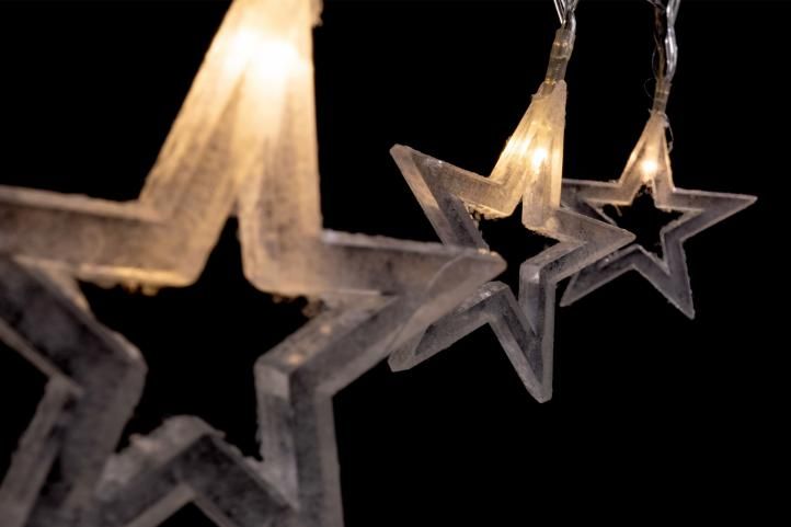 Nexos Vánoční dekorativní osvětlení - třpytivé hvězdy - 10 LED teple bílé D57422 Nexos