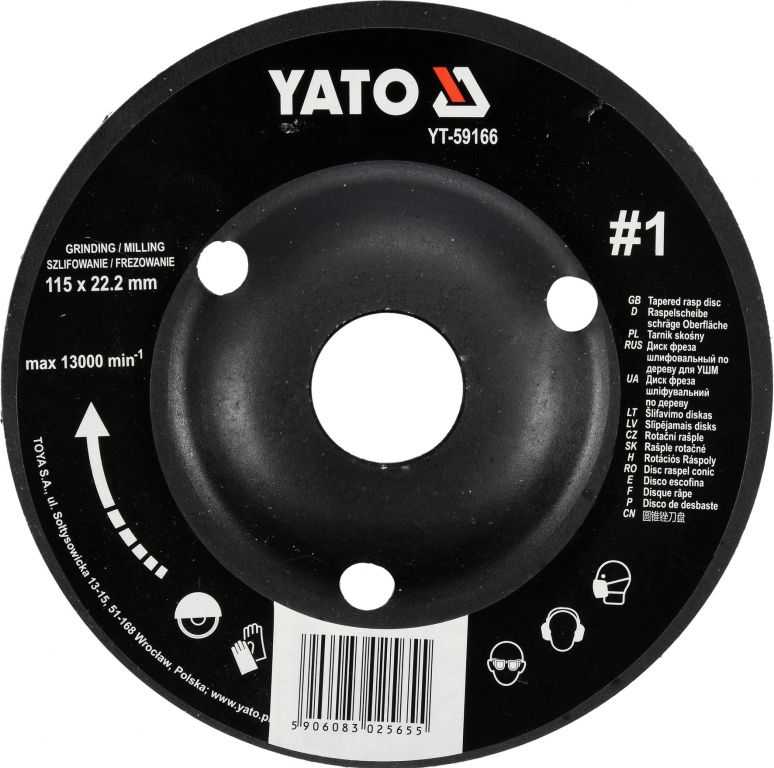Yato Rotační rašple úhlová hrubá 115 mm typ 1 Yato