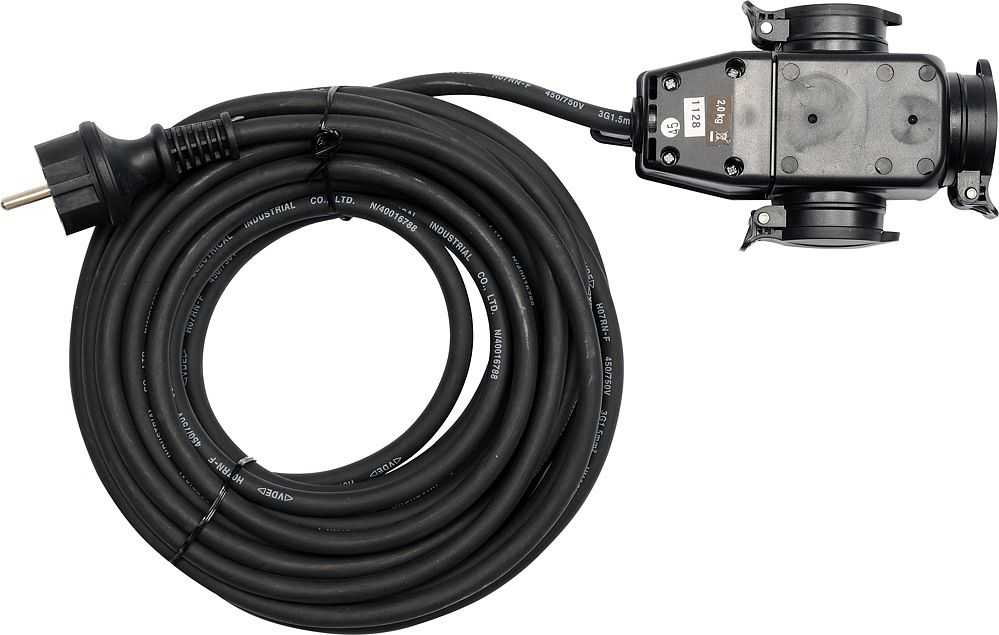 Yato prodlužovací kabel s gumovou izolací 20m -3zásuvky YT-81162 Yato