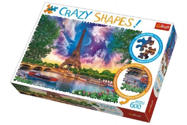 Puzzle Nebe nad Paříží 600 dílků Crazy Shapes 68x48cm v krabici 40x27x6cm Teddies