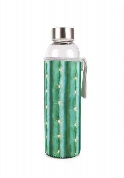 Dudlu Kikkerland Skleněná láhev na vodu s kaktusovým obalem 600 ml