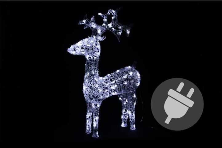 Nexos 208 LED dekorace - vánoční sob - 100cm bílé světlo Nexos