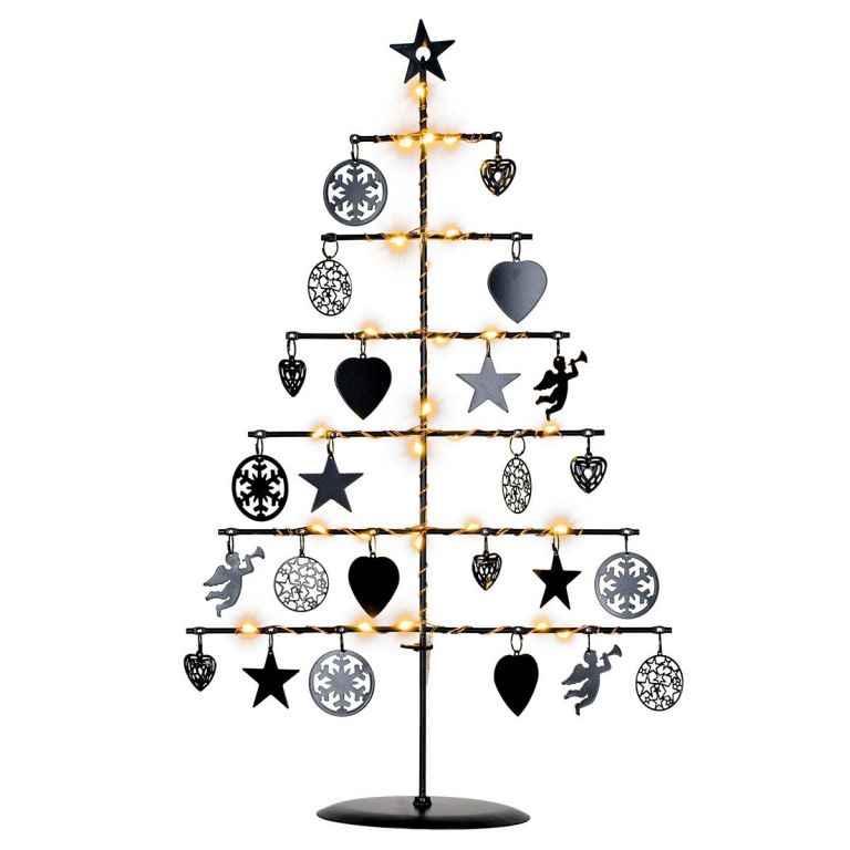 Nexos 67072 Vánoční kovový dekorační strom - černý