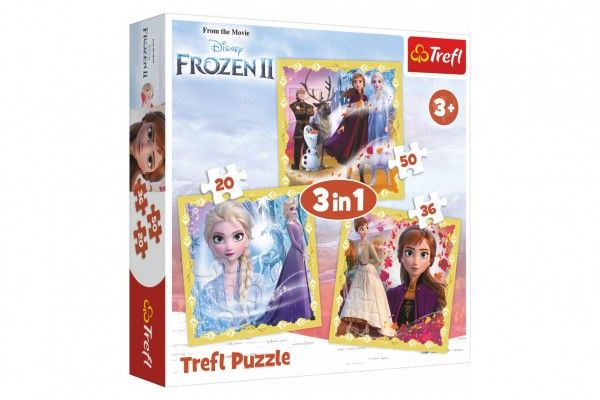 Puzzle 3v1 Ledové království II/Frozen II 20x19