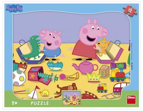 Puzzle deskové Peppa Pig si hraje 12 dílků 37 x 29 cm Teddies