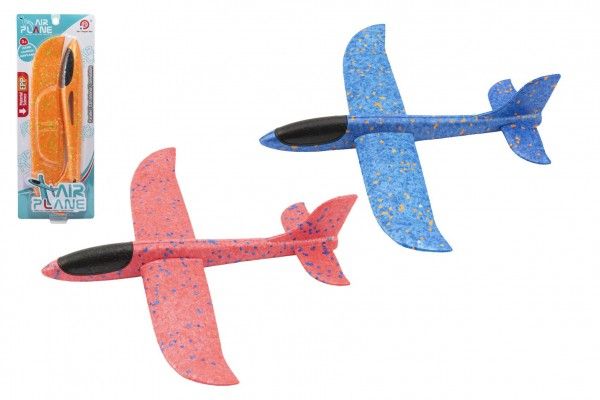 Letadlo házecí polystyrén 32cm 3 barvy na kartě Teddies