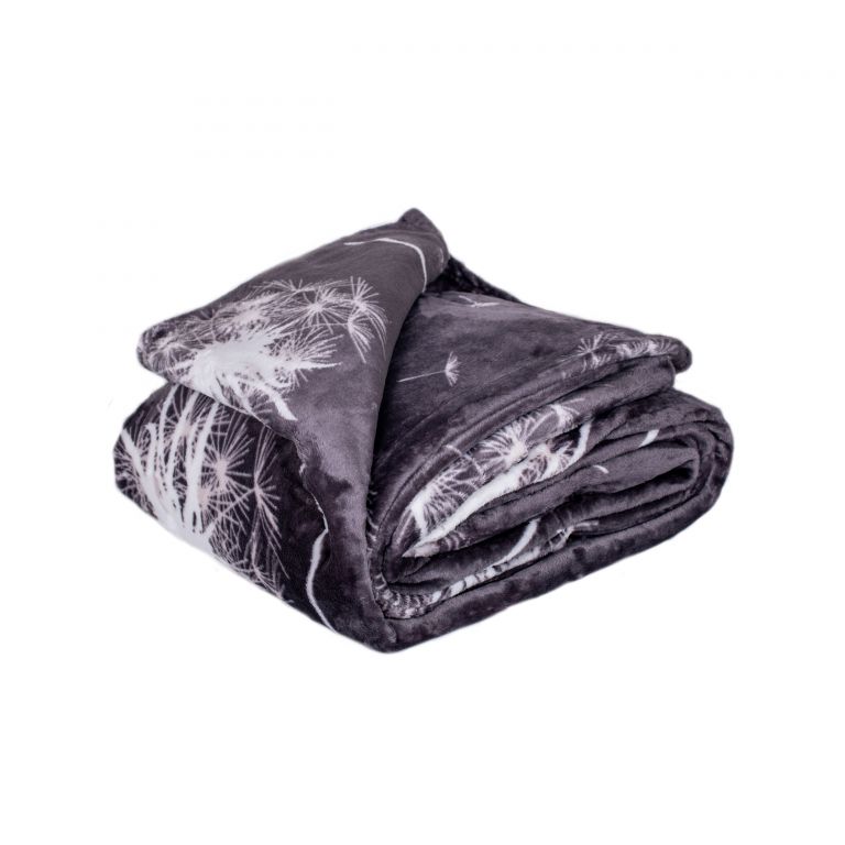 Mikroplyšová deka - Šedá pampeliška