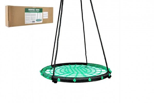 Houpací kruh zelený 100 cm provazový výplet v krabici 75x26x12cm Teddies