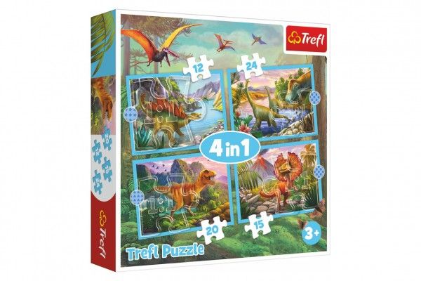 Puzzle 4v1 Unikátní dinosauři 28