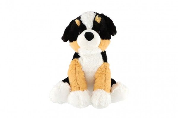 Pes/Pejsek sedící plyš 38cm černo-hnědo-bílý v sáčku 0+ Teddies