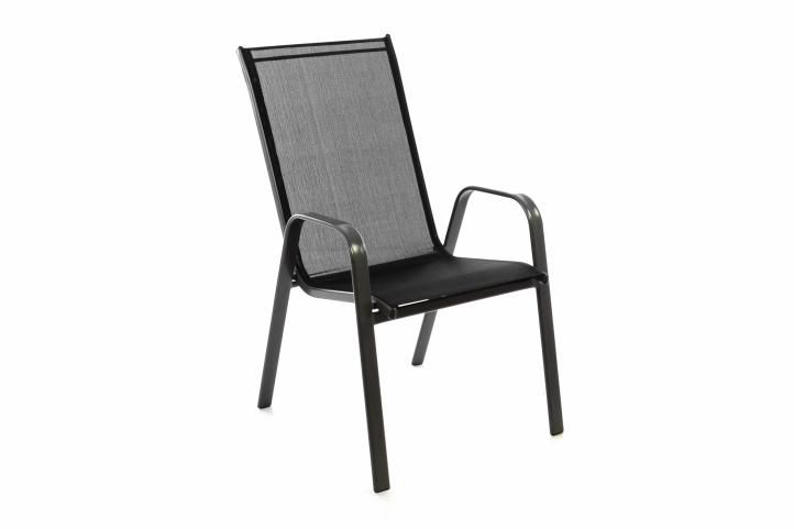 Divero 55672 stohovatelná zahradní židle - černá Garthen