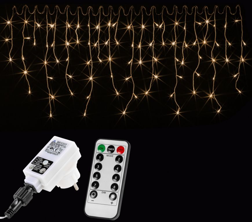 VOLTRONIC® 59795 Vánoční světelný déšť 600 LED teple bílá - 15 m + ovladač VOLTRONIC®