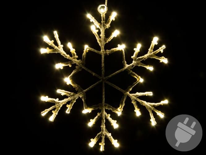 Nexos 42991 Vánoční LED dekorace - sněhová vločka - 30 cm teple bílá Nexos
