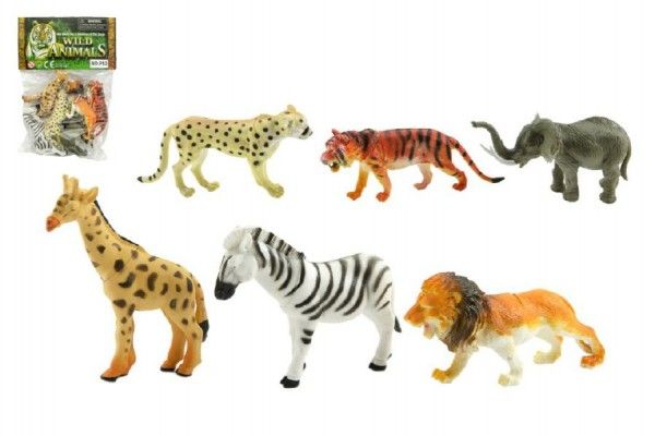 Teddies Zvířátka safari plast 6 ks 16x24x5 cm Teddies