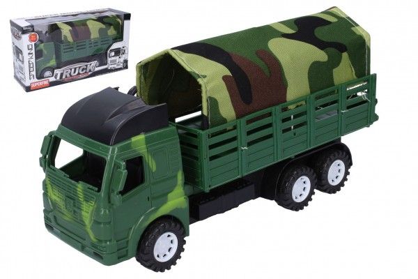 Auto vojenské nákladní s plachtou plast 28cm Teddies