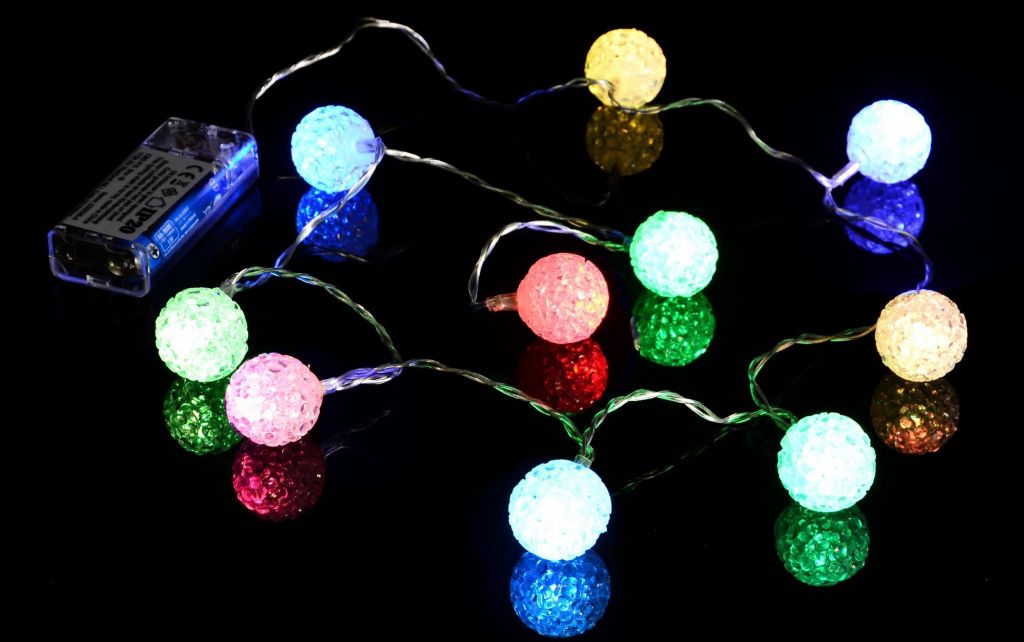 Nexos 57397 Vánoční dekorativní řetěz - světelné koule - 10 LED barevné Nexos