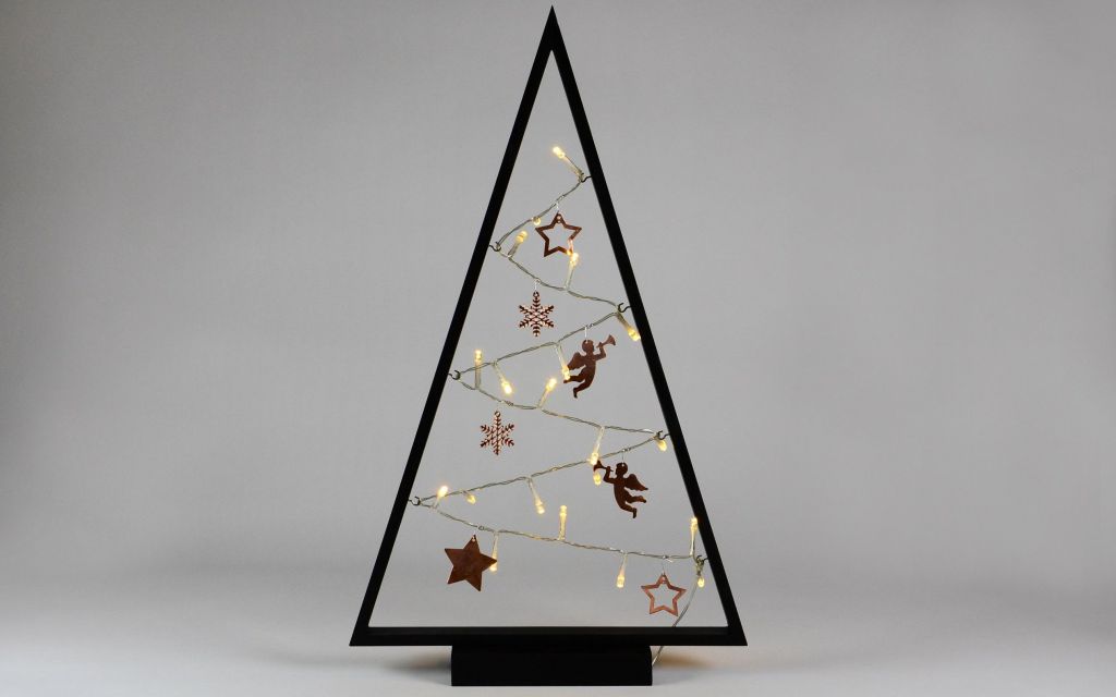 Nexos 57419 Světelná dekorace černá - Vánoce - 20 LED teple bílá Nexos