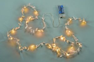 90842 Nexos Vánoční LED osvětlení - látkové lístky - 20 LED