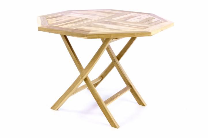 Divero 47268 Skládací stolek - týkové dřevo - 100 cm Divero