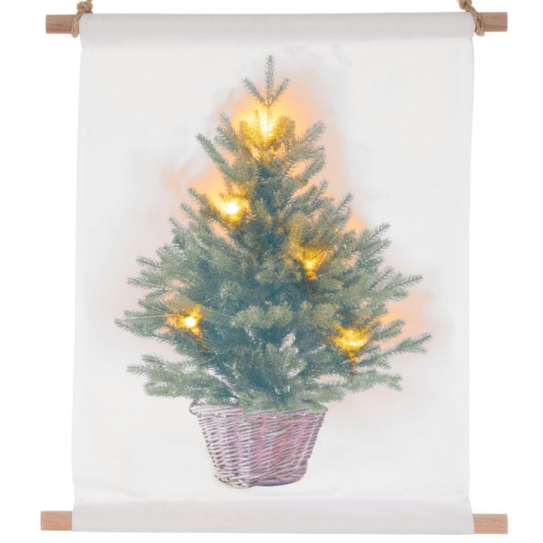 MAXXIVA® 86700 Hängende LED Leinwand inklusive 5 LEDs Wandmotiv Weihnachtsbaum 30 x 40 cm MAXXIVA®