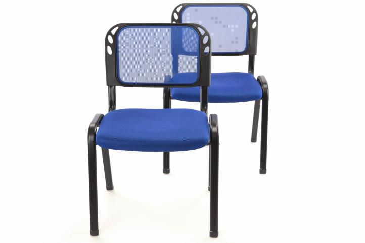 Garthen 38256 Sada stohovatelné kongresové židle 2 kusy - modrá Garthen