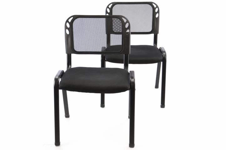Garthen 38260 Sada stohovatelné kongresové židle 2 kusy - černá Garthen